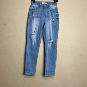 5/$30 En jeans denim co juniors women blue moms jeans size 1‎